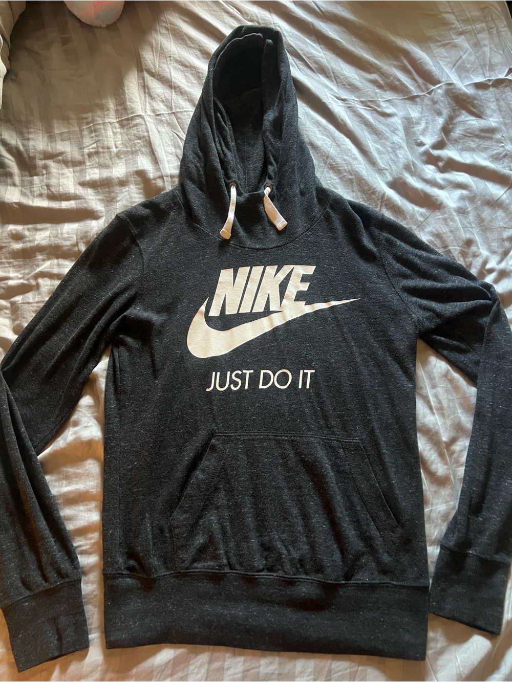 Nike Black Hoodie with White Logo and Swoosh